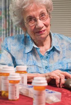 Woman with prescription medicine