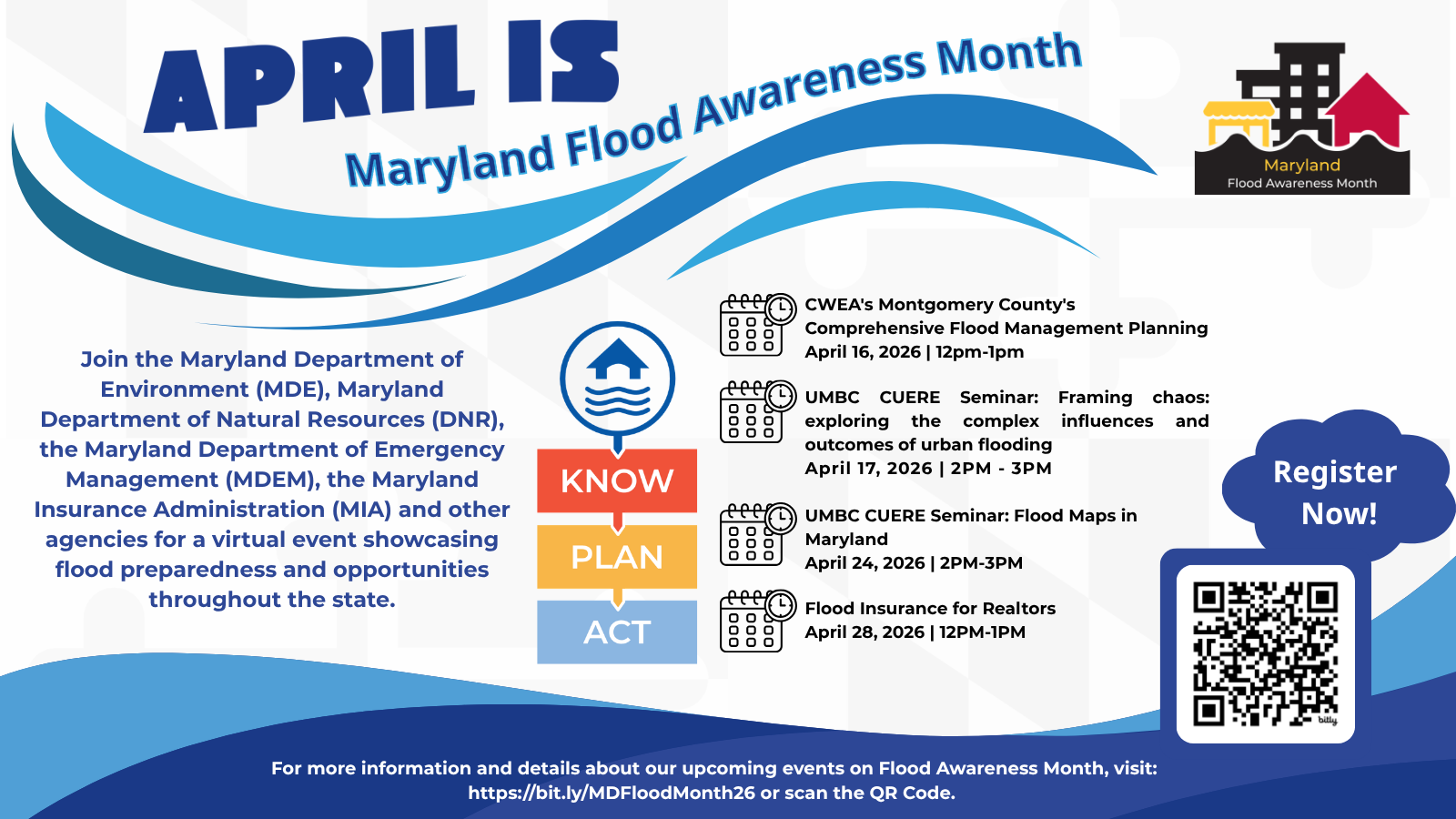 April is Flood Awareness Month. Upcmiing event details that can be found on the link.